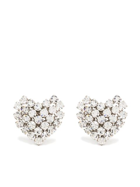 ALESSANDRA RICH crystal-embellished heart-shaped Earrings - Farfetch