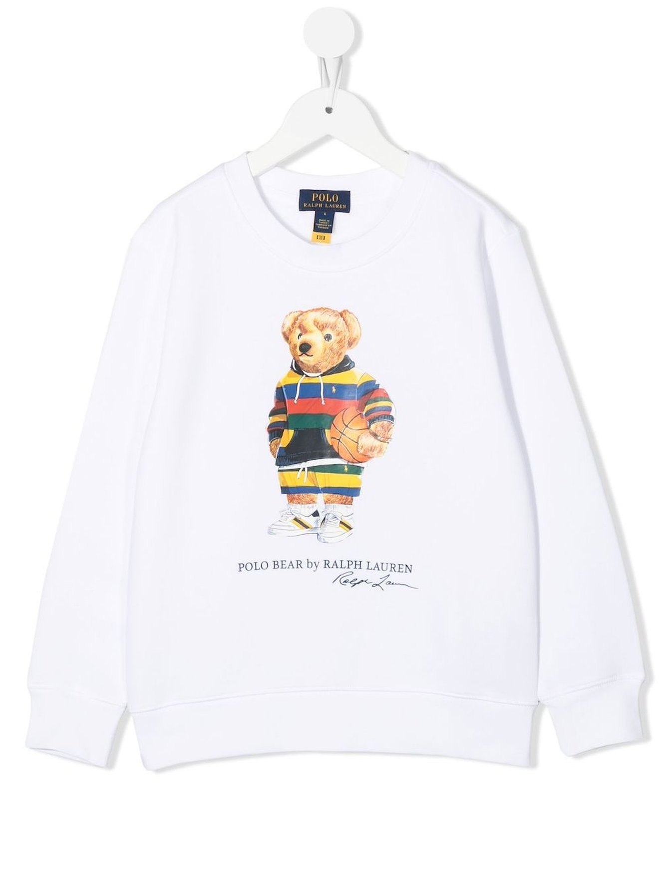 Ralph Lauren Kids Polo Bear-print cotton sweatshirt white | MODES