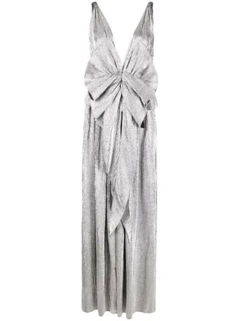 Del Core ruched pleated maxi dress