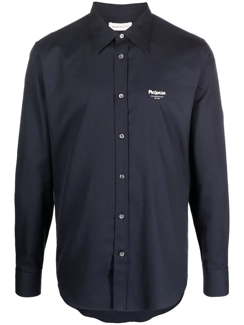 

Alexander McQueen camisa con logo estampado - Azul