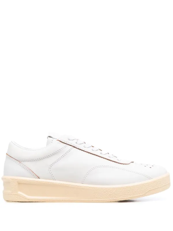 Jil Sander レースアップ レザースニーカー | ホワイト | FARFETCH JP