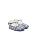 Gucci Kids Double G canvas crib shoes - Blue