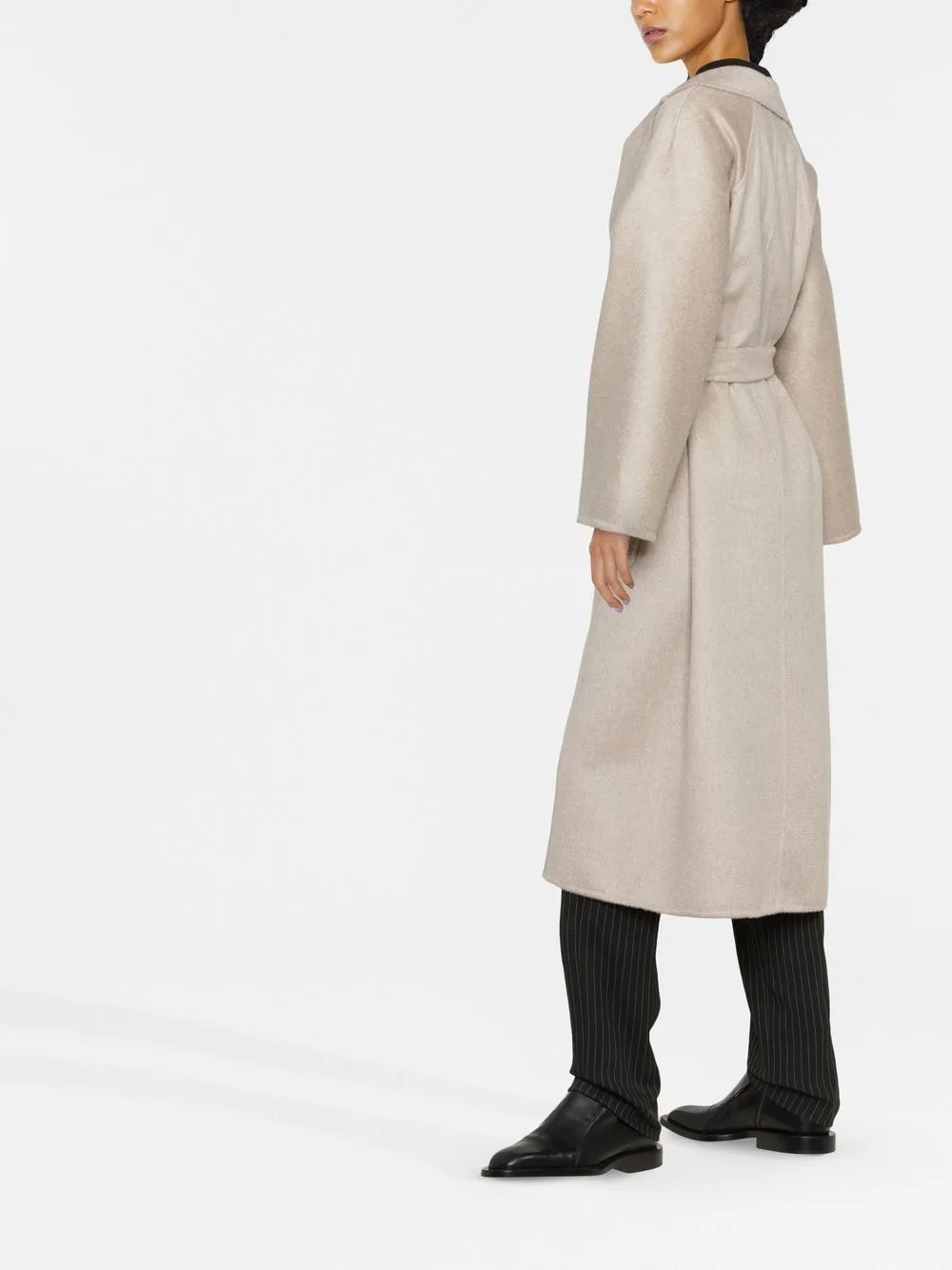 Max Mara Tie-waist Cashmere Coat In Neutral