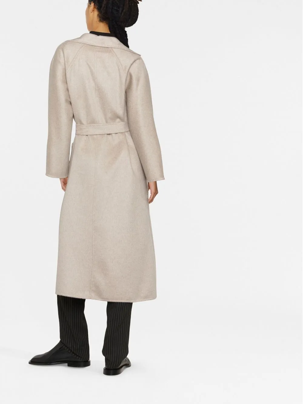 Max Mara Tie-waist Cashmere Coat In Neutral