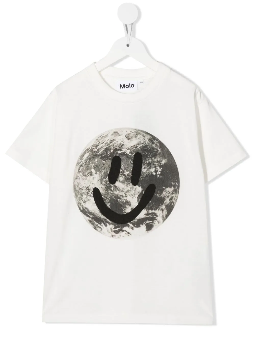 

Molo smiley-print detail T-shirt - White