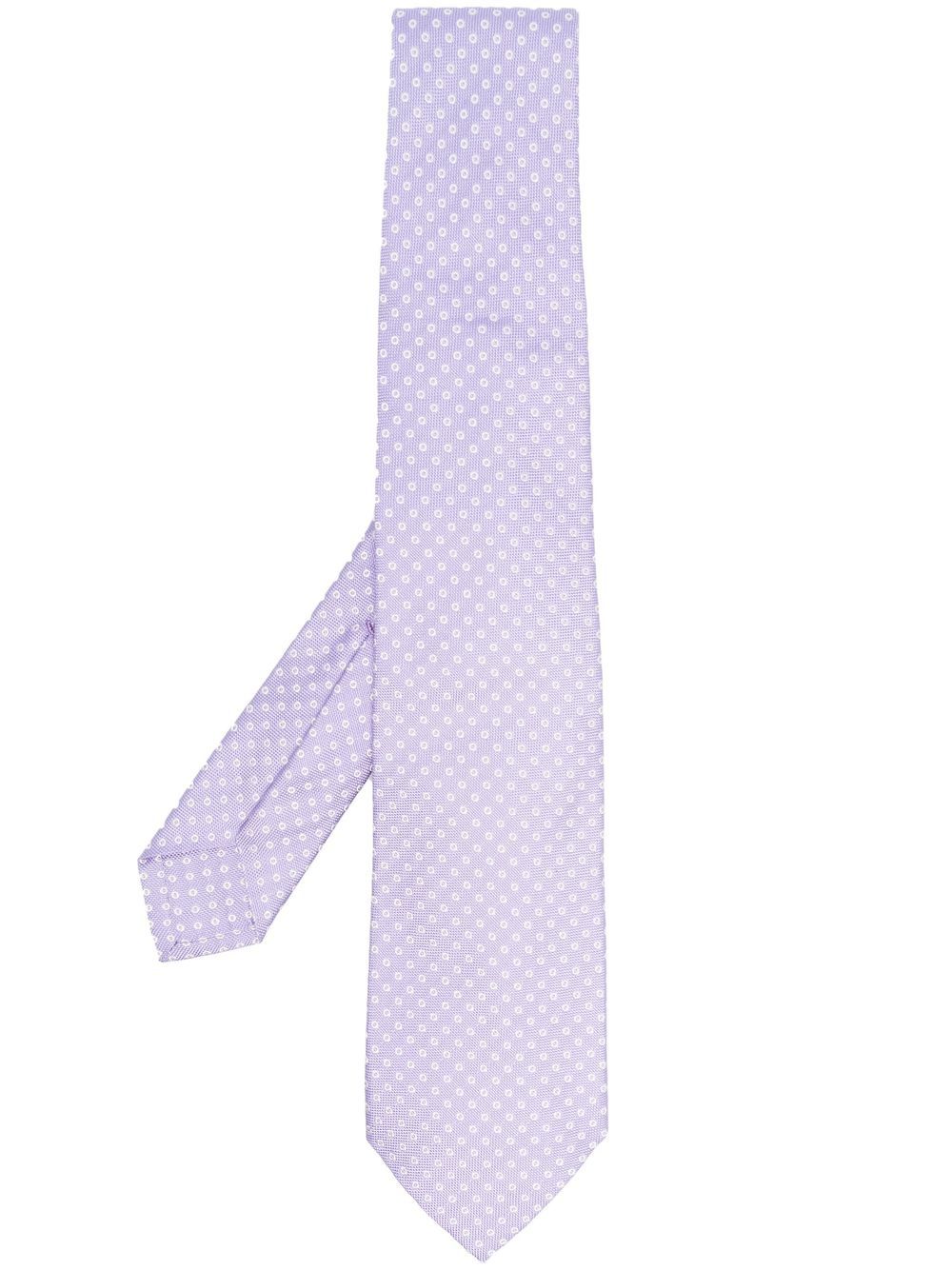Barba Polka Dot-print Silk Tie In Purple