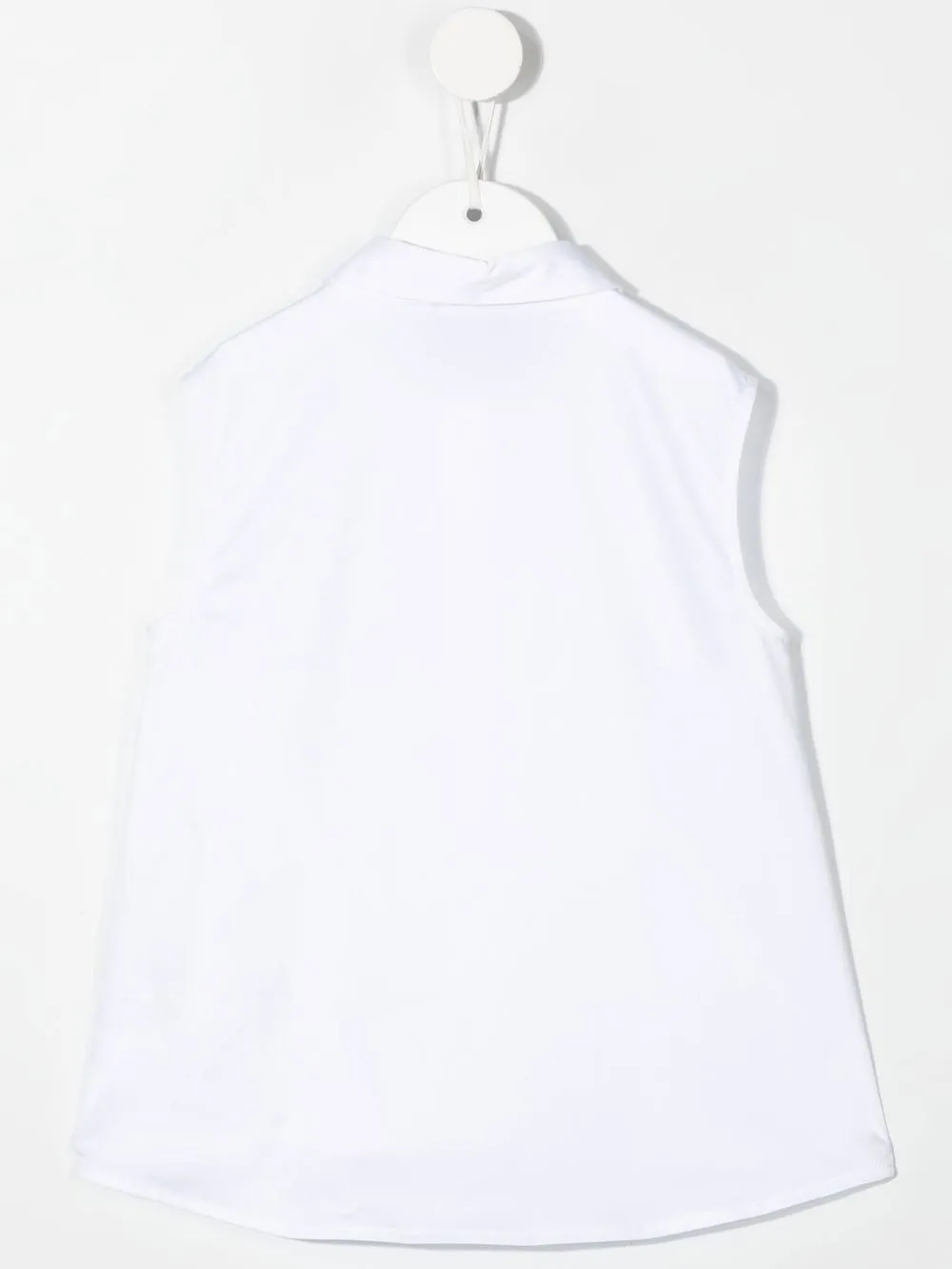 Shop Simonetta Ruffled-trim Sleeveless Shirt In Weiss