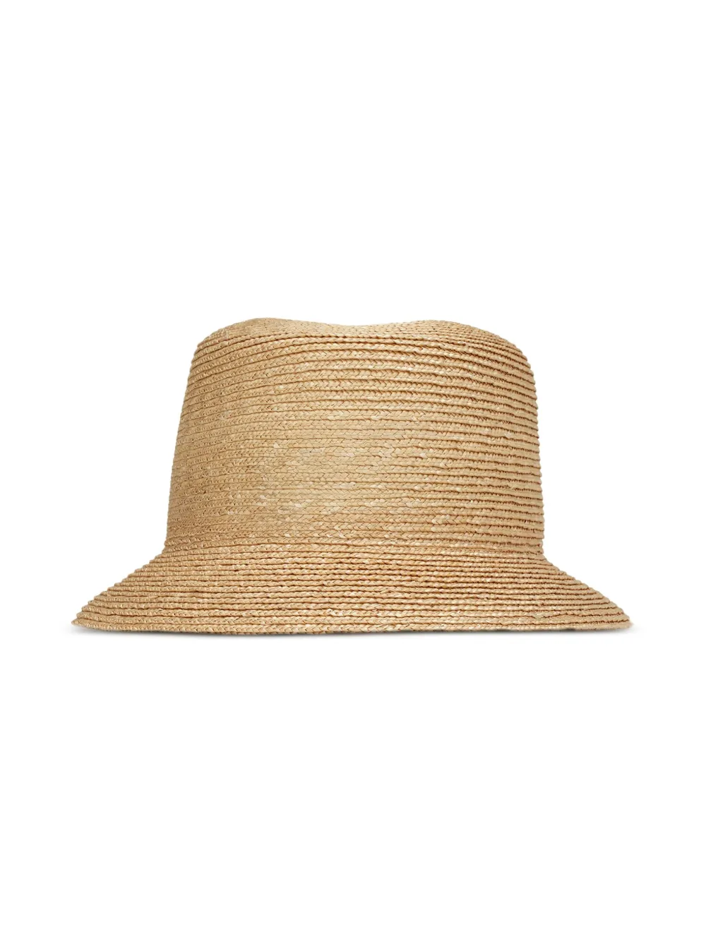 Shop Saint Laurent Logo-plaque Straw Bucket Hat In Brown