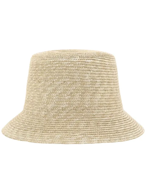 Saint Laurent logo-plaque straw bucket hat