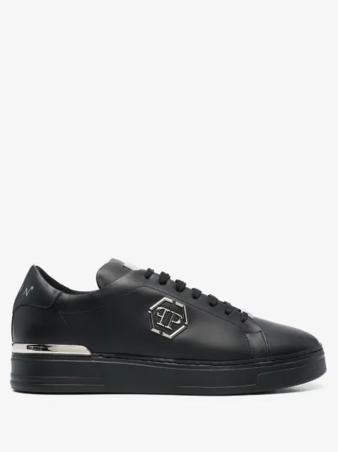 Philipp Plein leather lo-top sneakers Hexagon