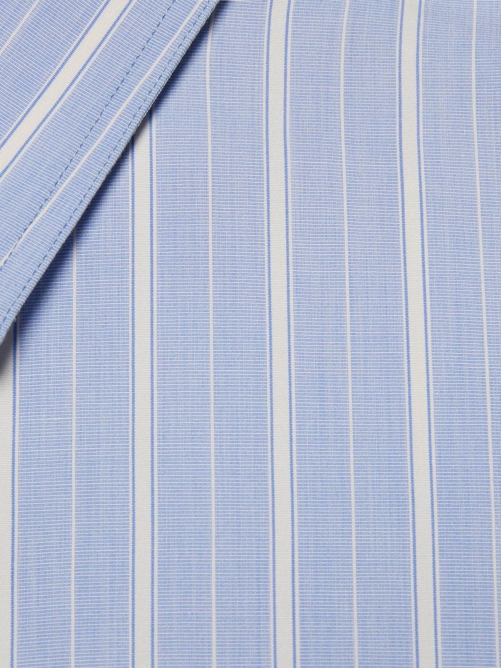 Shop Gucci Point-collar Striped Shirt In Blau