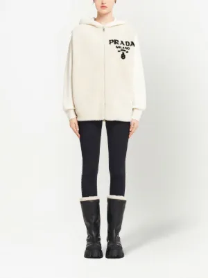PRADA フード付きパーカー ホワイト　Sサイズ ホワイト（白）系 PRADA(プラダ) パーカー・フーディ(メンズ