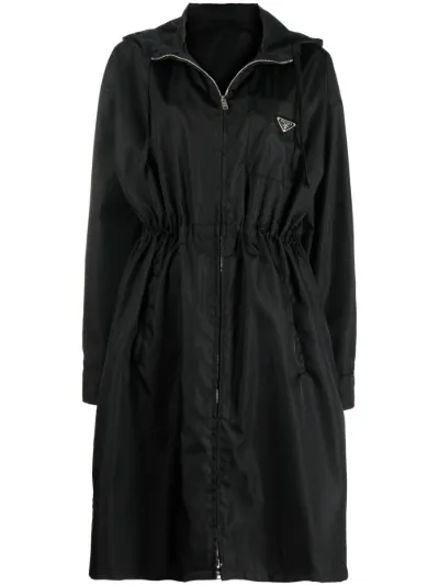 Re-Nylon drawstring hooded coat | Prada 