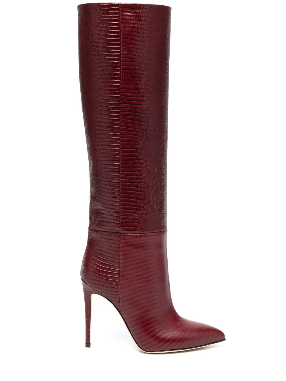 

Paris Texas lizard-effect 105mm knee boots - Red