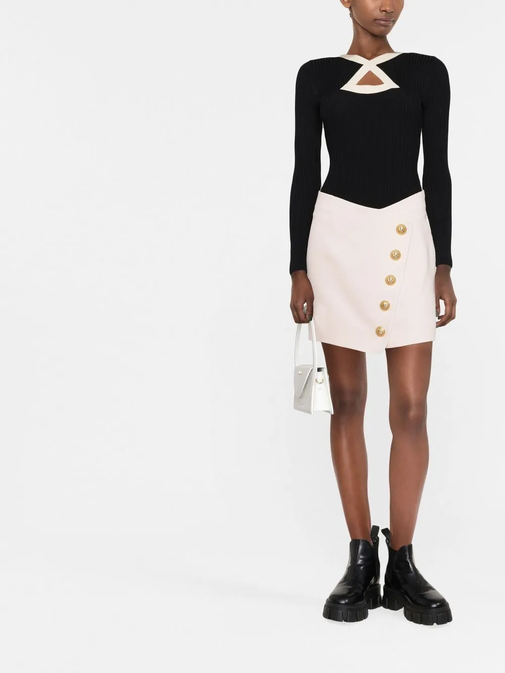 Balmain Asymmetrische wikkelrok - Roze