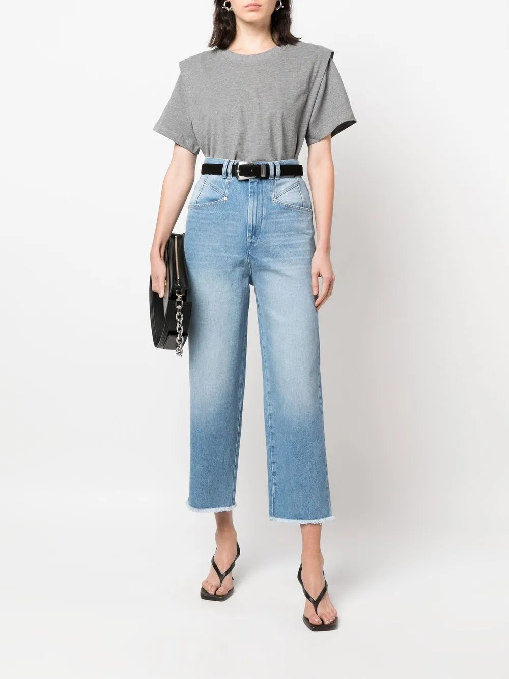 ISABEL MARANT Effen T-shirt - Grijs