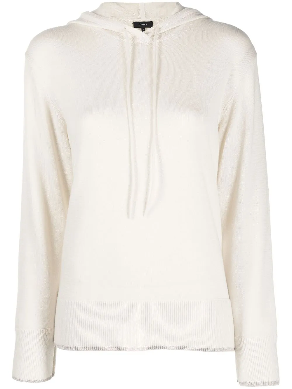 

Theory knitted cotton-blend hoodie - Neutrals