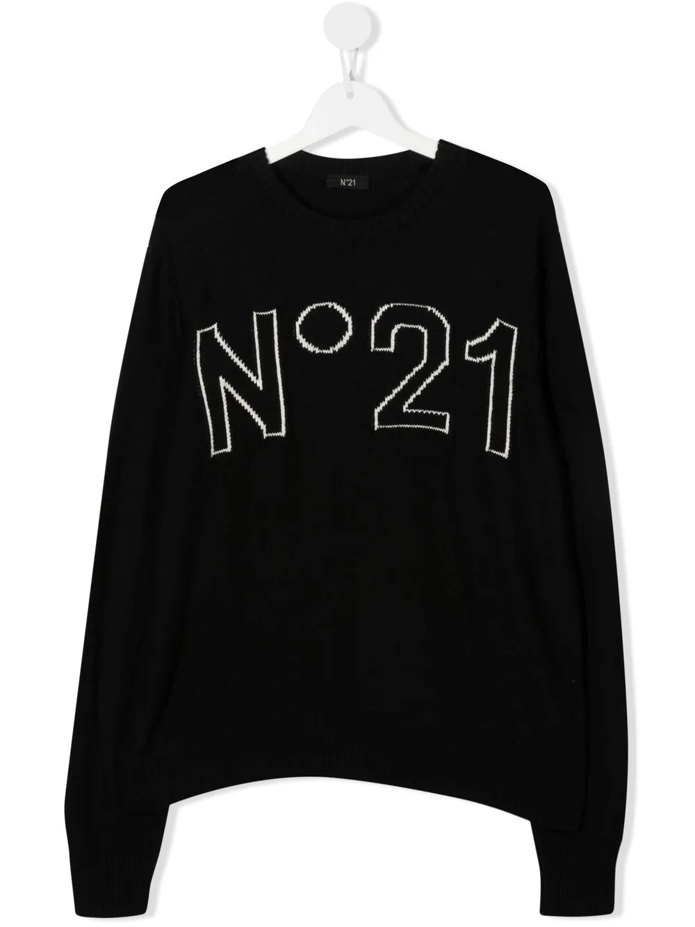 

Nº21 Kids TEEN logo print jumper - Black