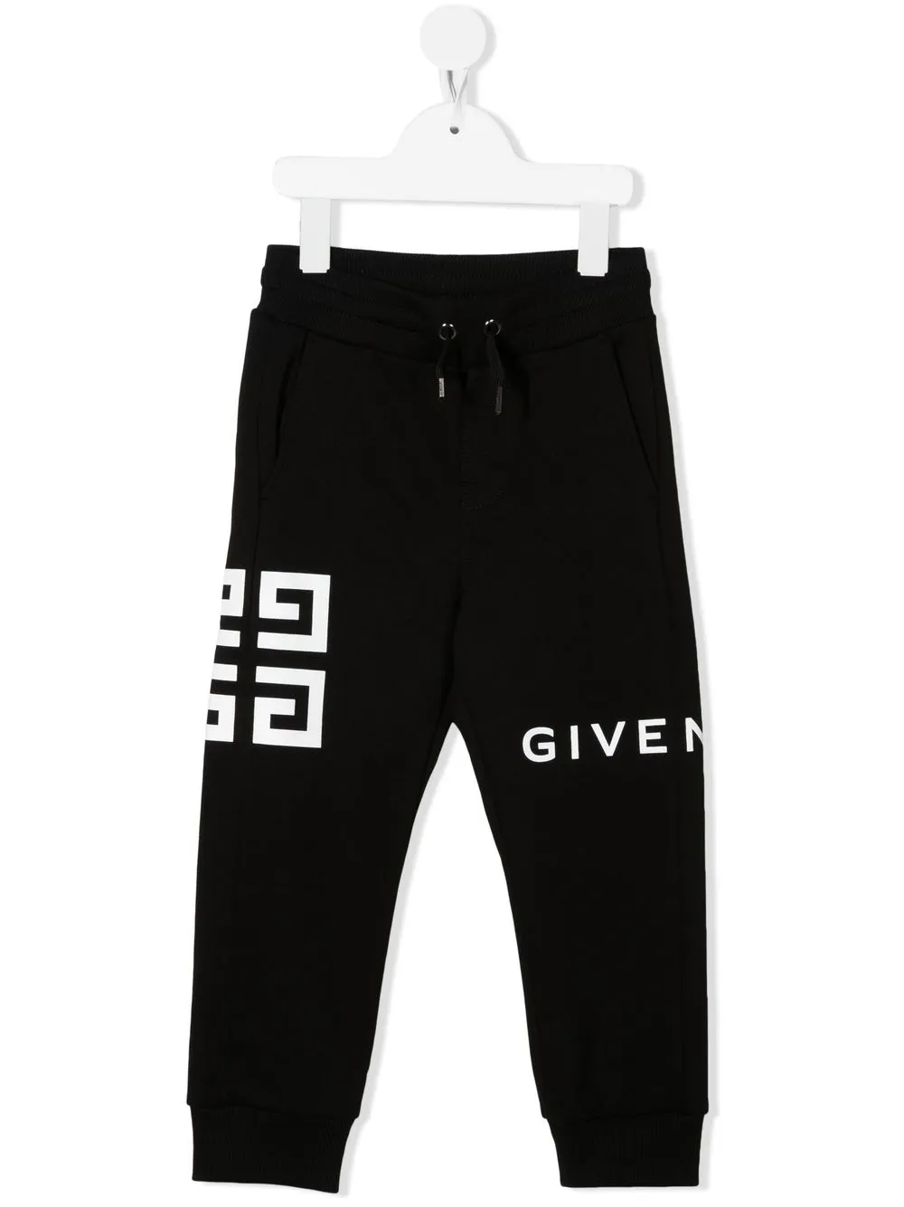 

Givenchy Kids shorts con cordones y logo estampado - Negro