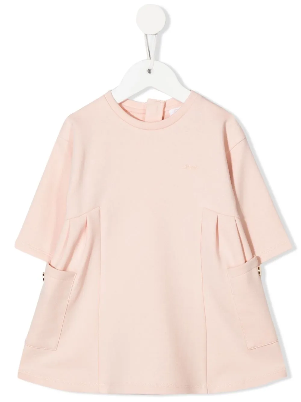 

Chloé Kids logo-embroidered A-line dress - Pink