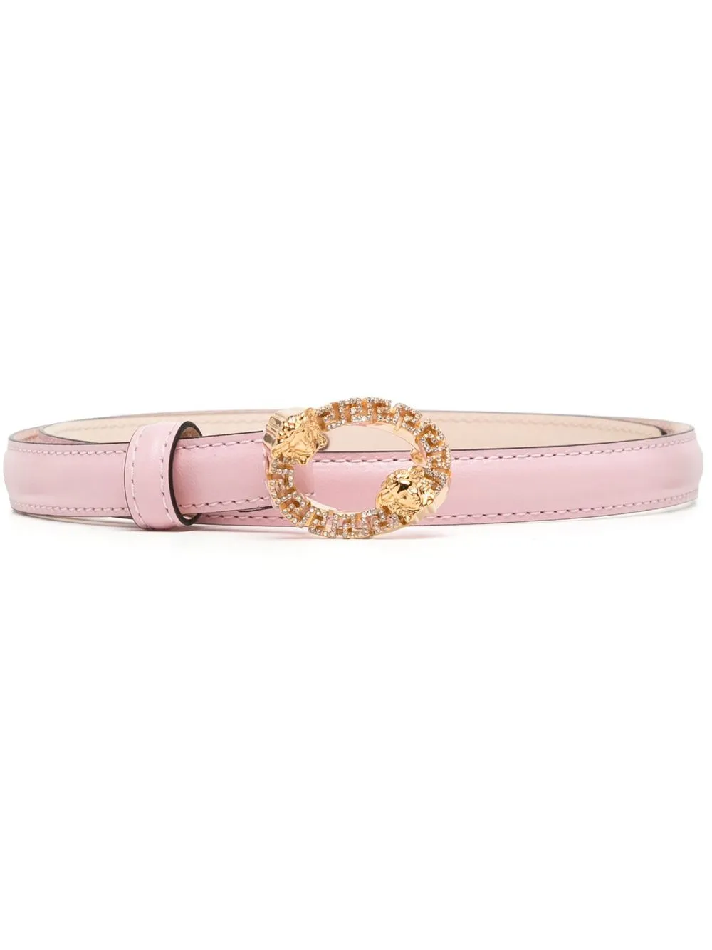 

Versace Medusa crystal-embellished leather belt - Pink