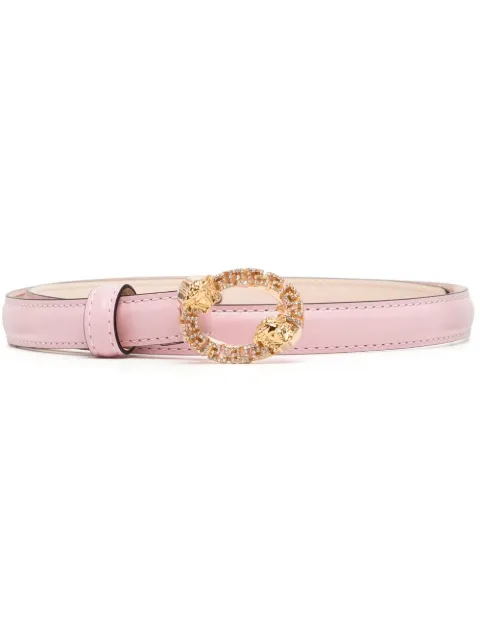 Medusa crystal-embellished leather belt