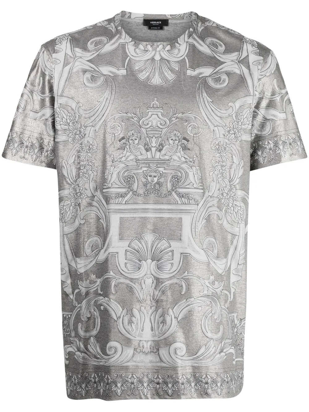 

Versace playera con estampado barroco - Gris