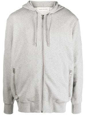 Alexander McQueen logo-tape zip-up Hoodie - Farfetch