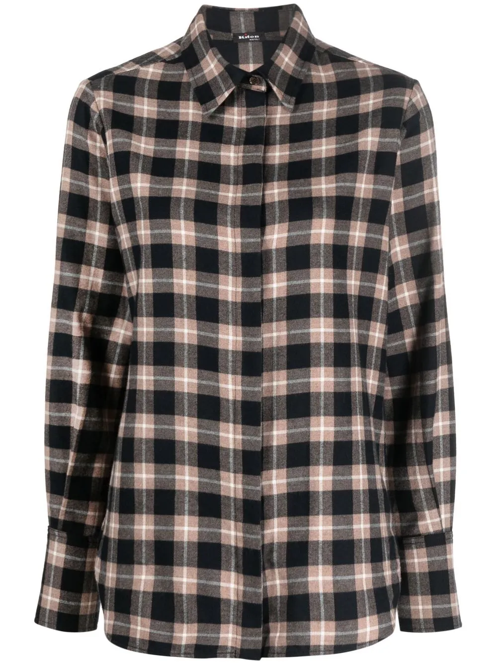 

Kiton check button-down shirt - Neutrals