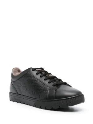 VIP【関税送料無料】希少 KITON LEATHER SNEAKERS Kiton crocodile-embossed Leather Sneakers | Black | FARFETCH