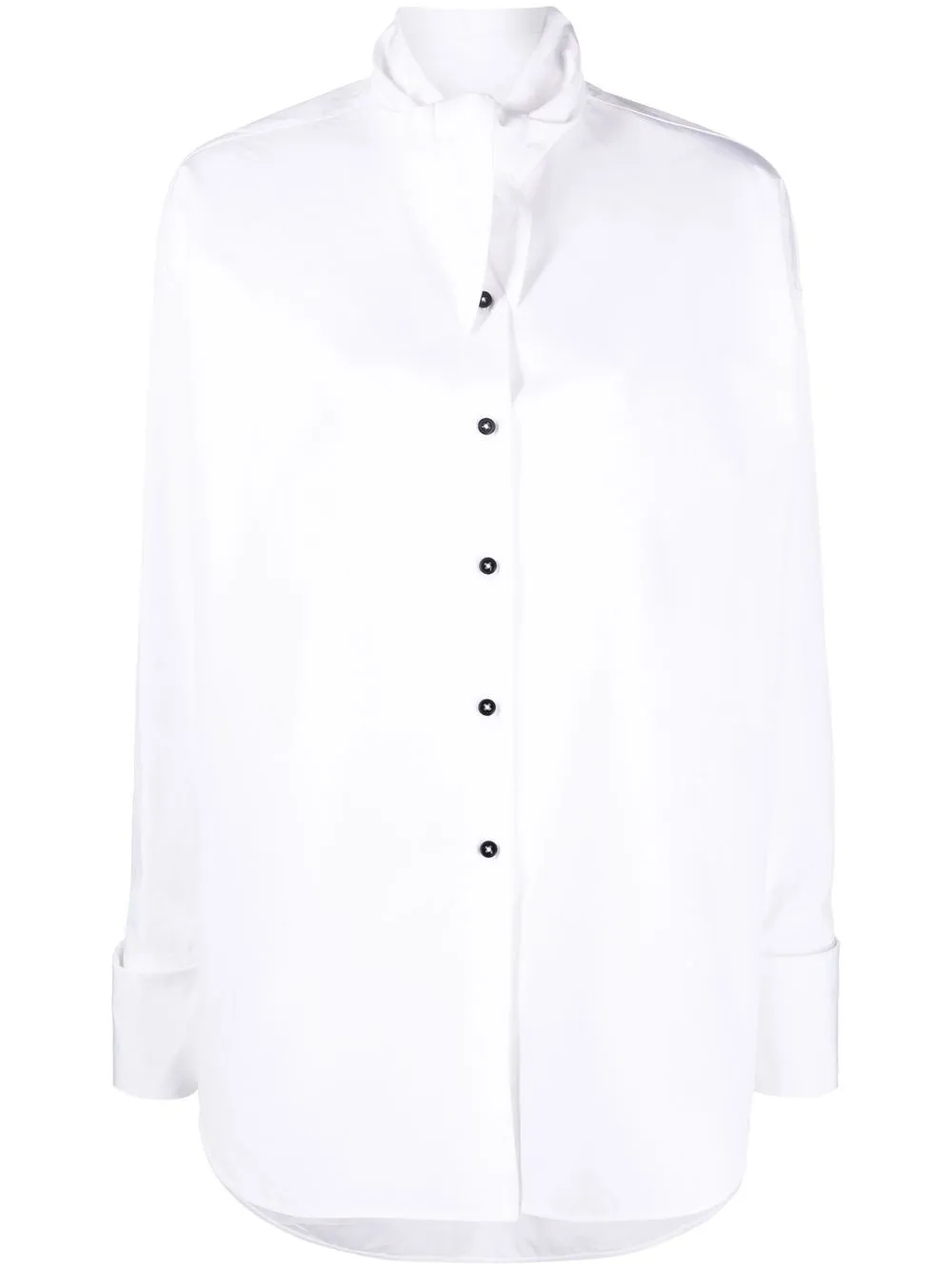 

Jil Sander camisa con cuello largo - Blanco