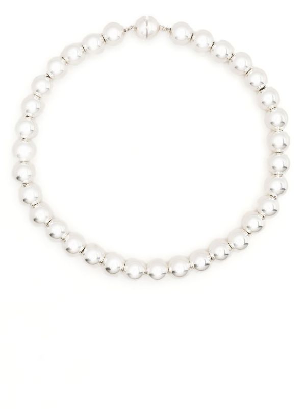 Silver-Sphere choker necklace