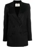 FENDI FF monogram double-breasted blazer - Black