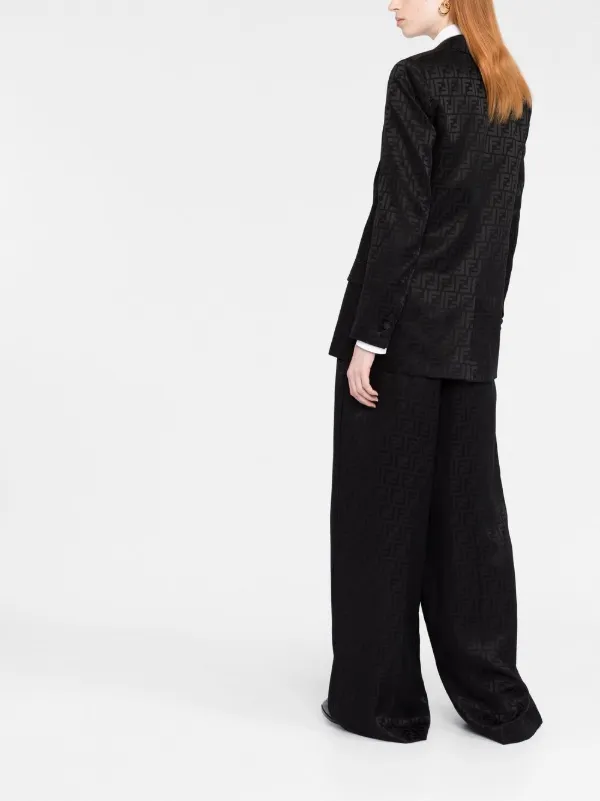 FENDI FF Monogram double-breasted Blazer | Black | FARFETCH KW