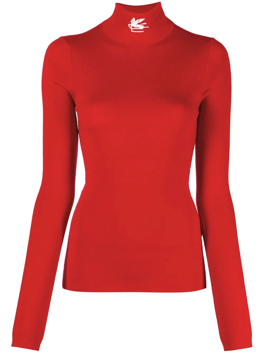 

ETRO top corto con logo en jacquard - Rojo