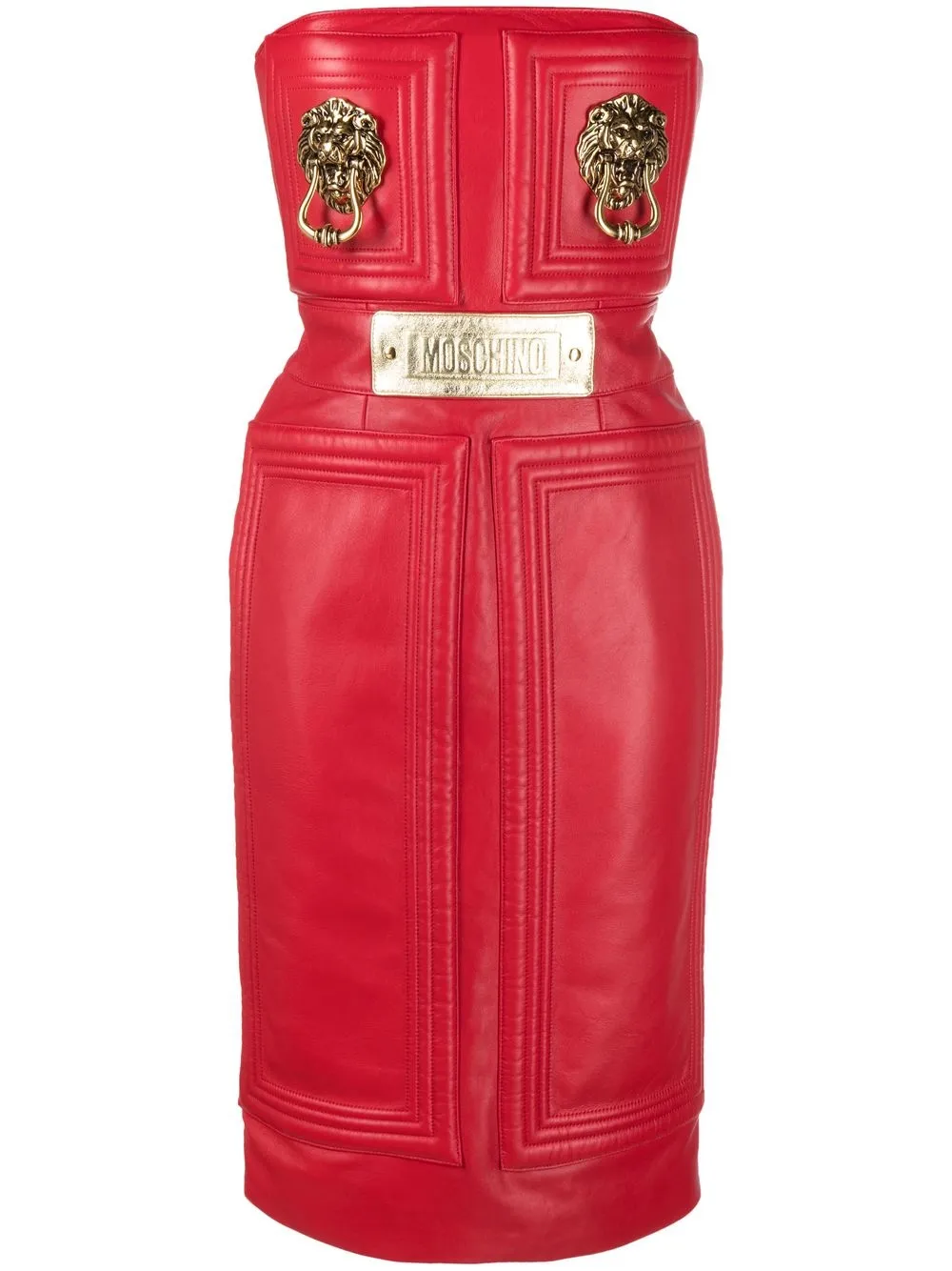 

Moschino vestido Baroque Furnishing - Rojo