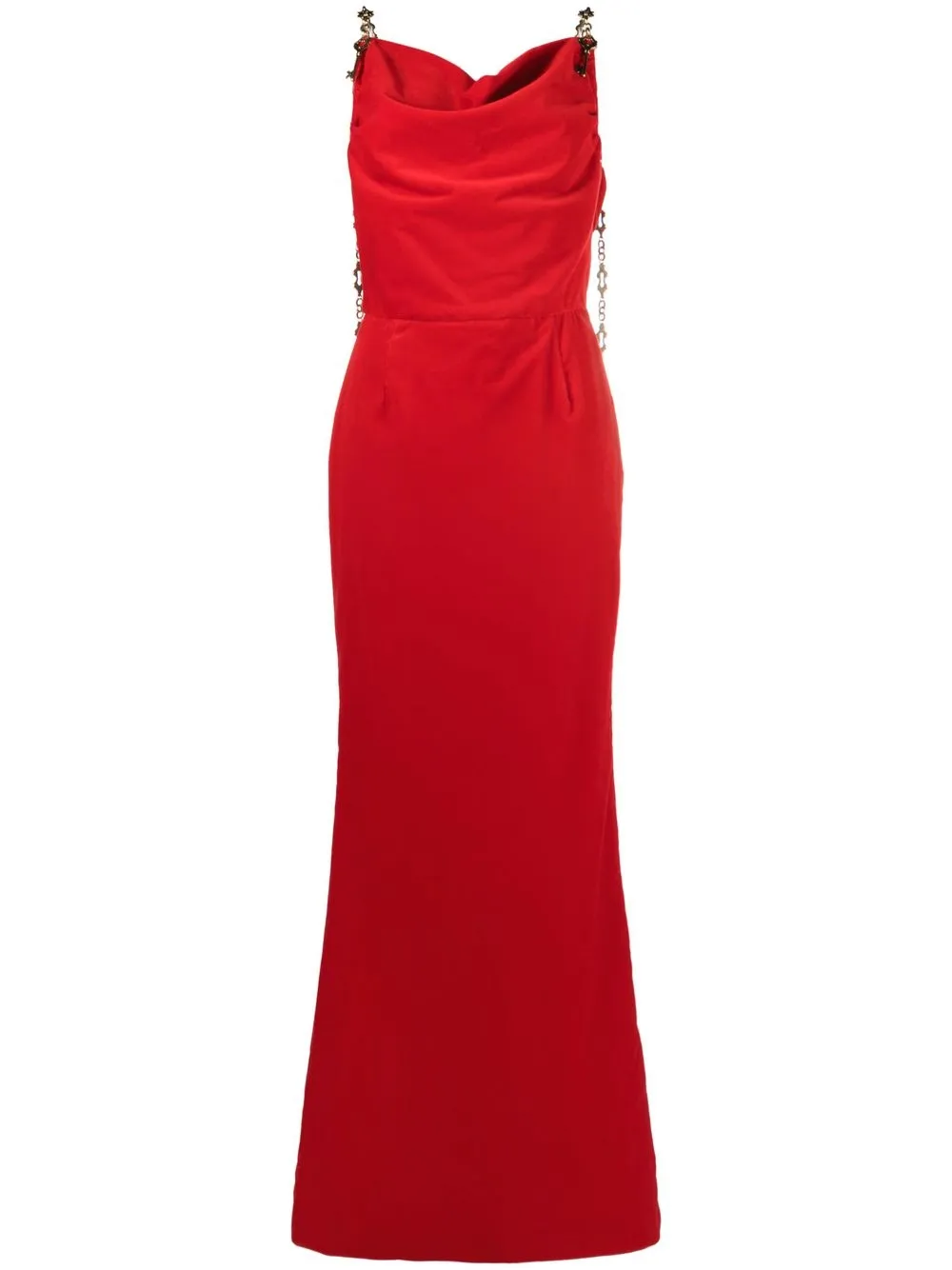 

Moschino vestido de fiesta con cuello drapeado - Rojo