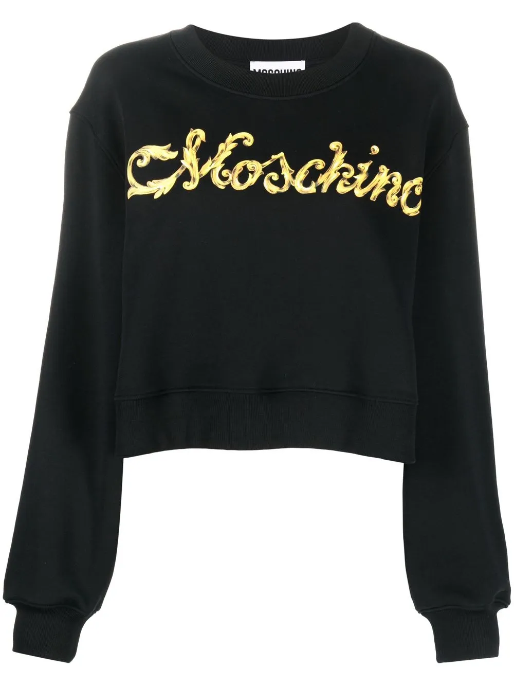 

Moschino logo-print round neck jumper - Black