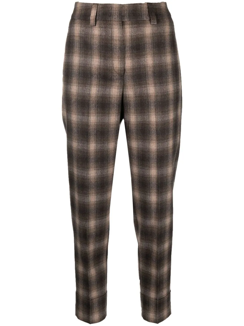 

Peserico plaid cropped trousers - Brown