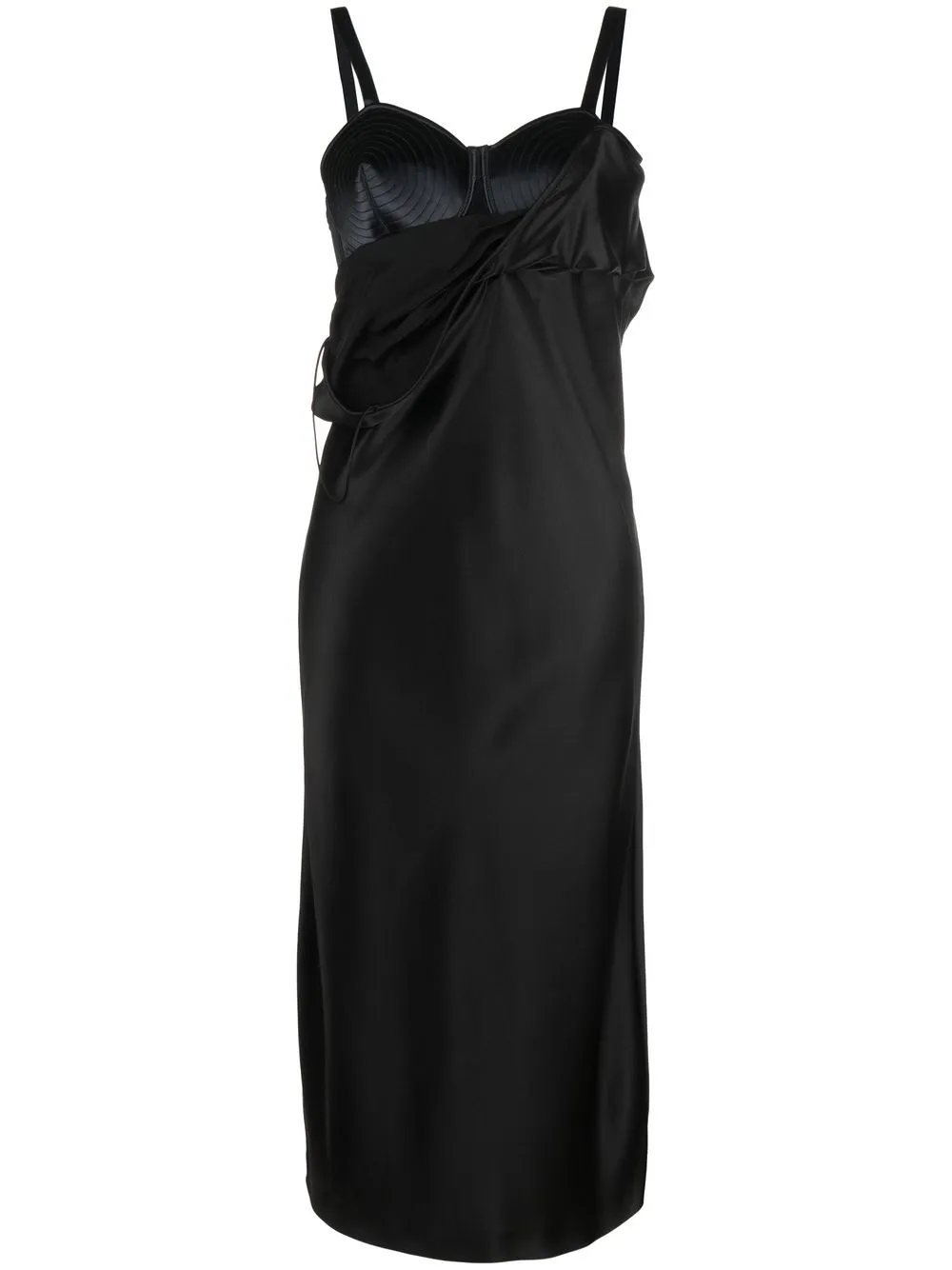 

Jean Paul Gaultier draped-detail midi dress - Black