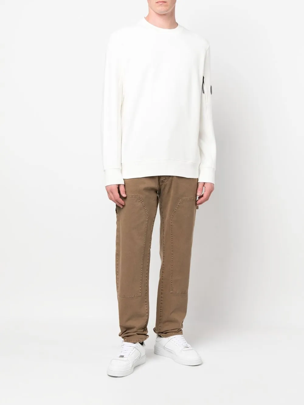 C.P. Company Sweater met logopatch - Wit