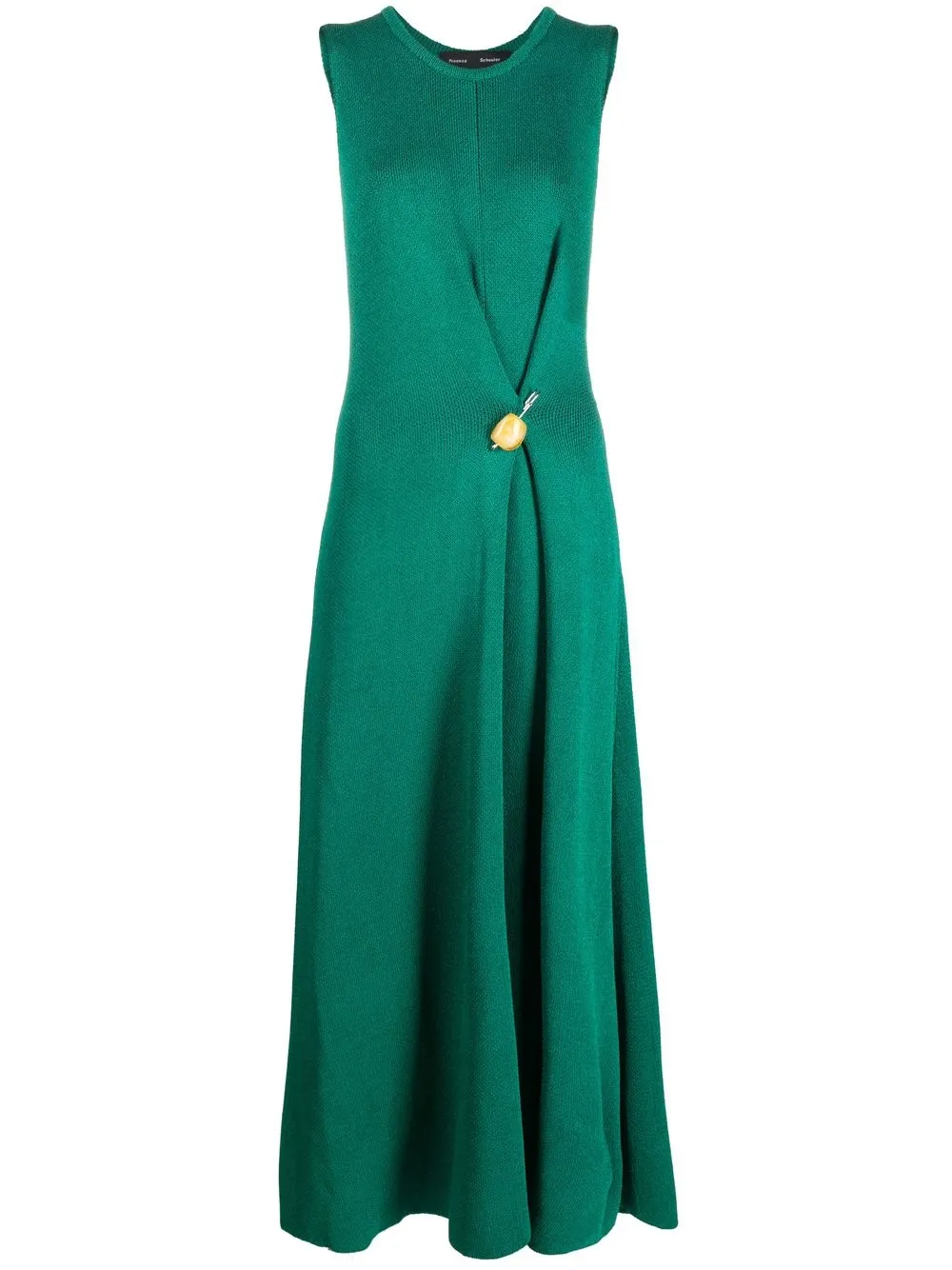Proenza Schouler Embellished Twist-back Knitted Maxi Dress In Grün
