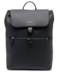 Aspinal Of London Reporter grained-leather backpack - Blue