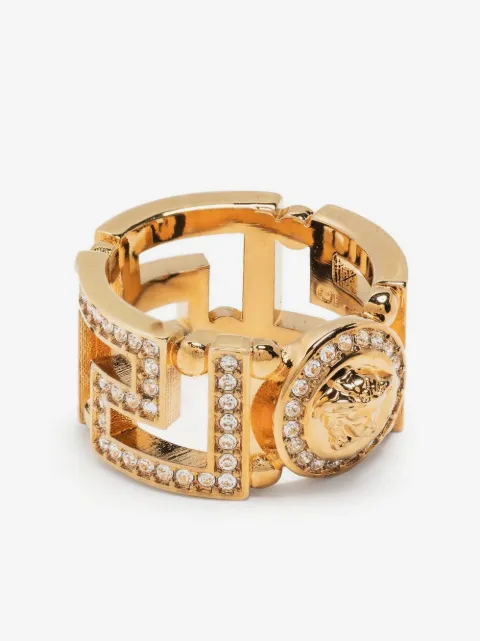 Versace bague Greca ornée de cristal