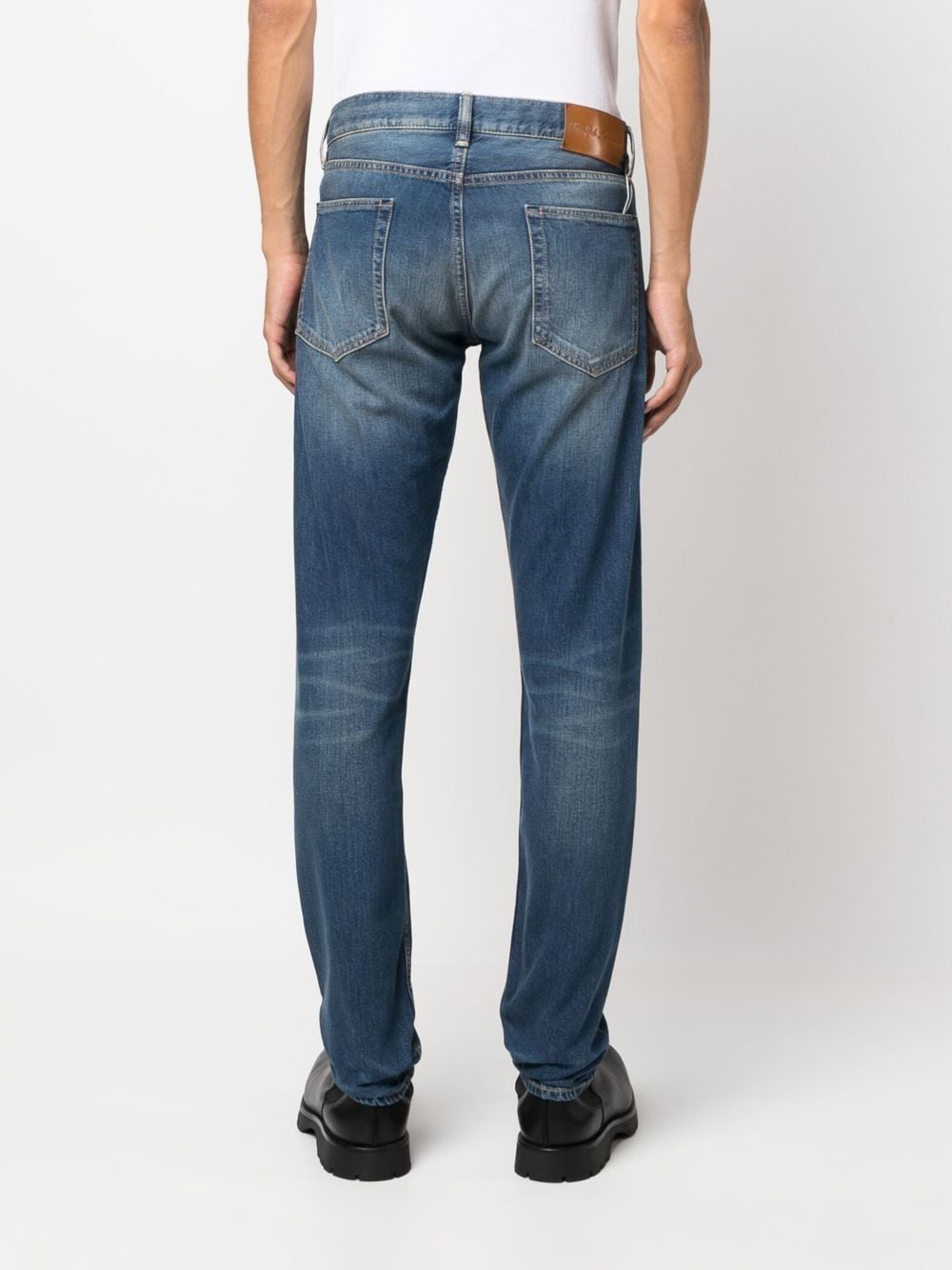 Shop Ralph Lauren Purple Label 5-pocket Slim Denim Pants In Blue
