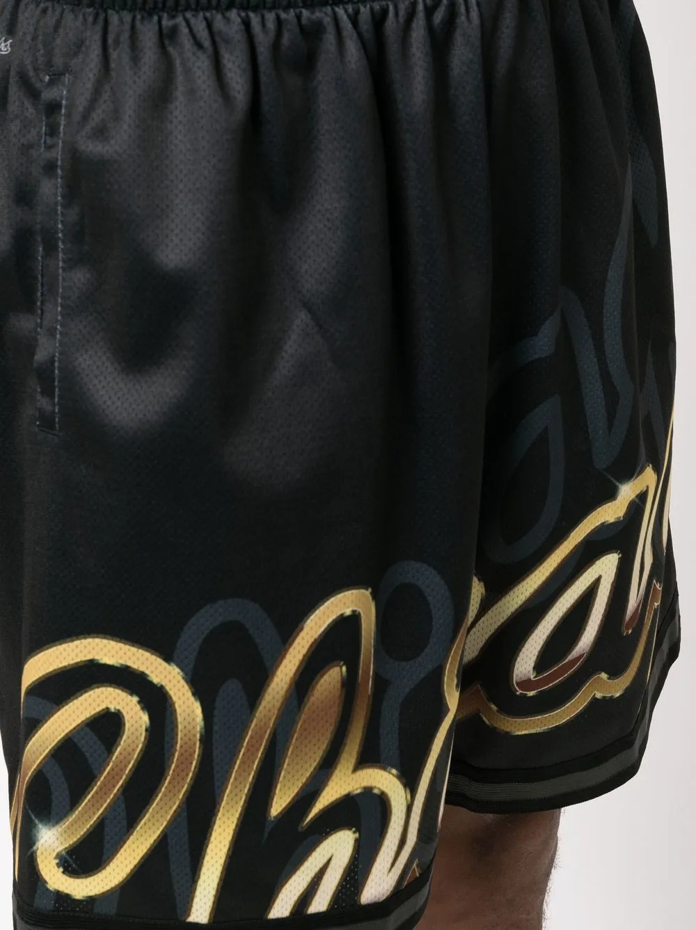 Mitchell & Ness Trainingsshorts met logoprint Zwart