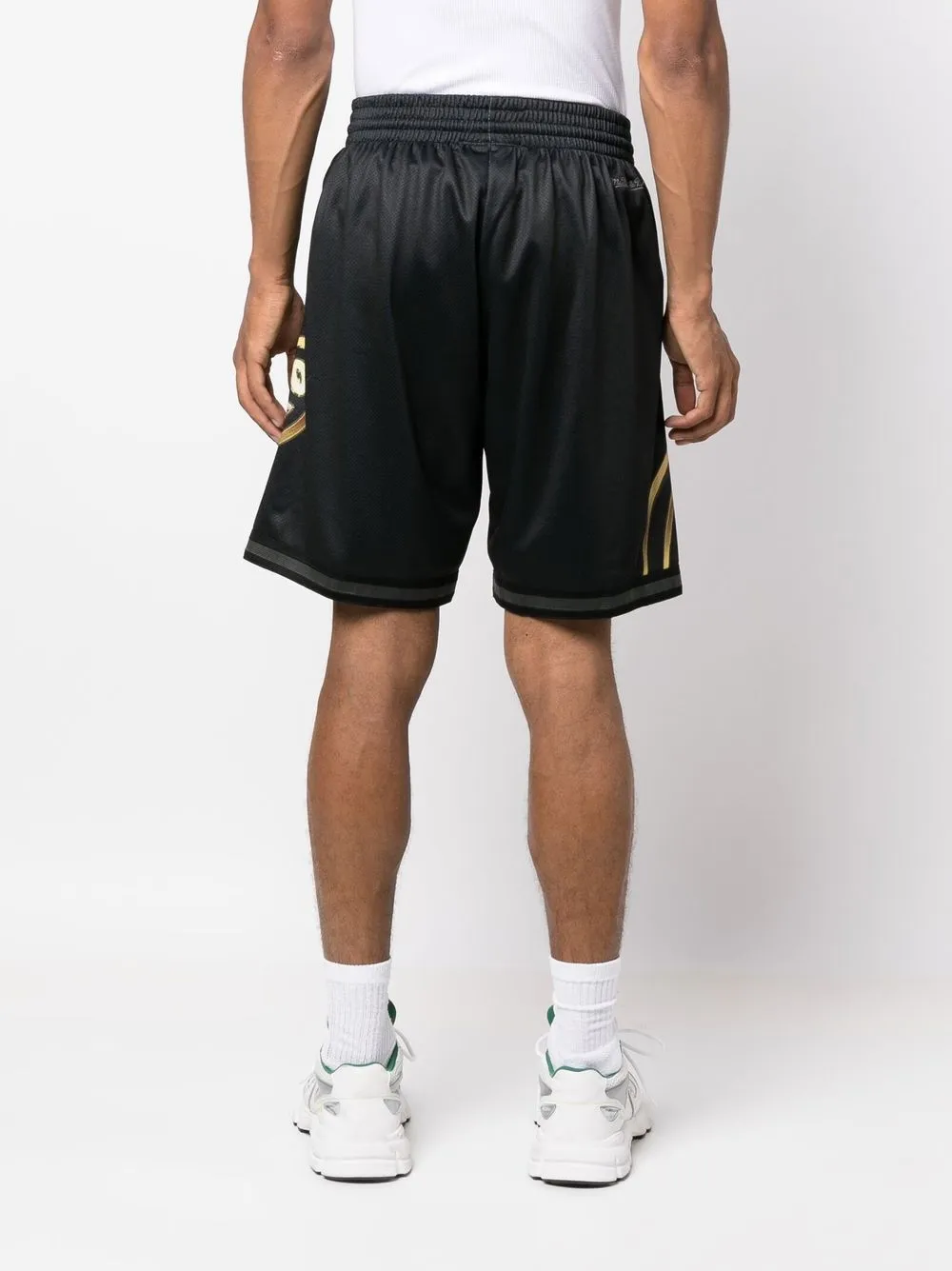 Mitchell & Ness Trainingsshorts met logoprint Zwart