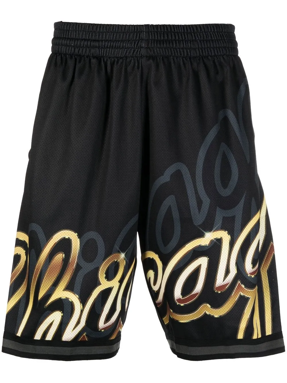 Mitchell & Ness Shorts sportivi con stampa - Nero