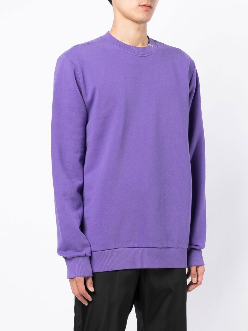 Shop Alyx Rib-trimmed Crew-neck Sweatshirt In Violett