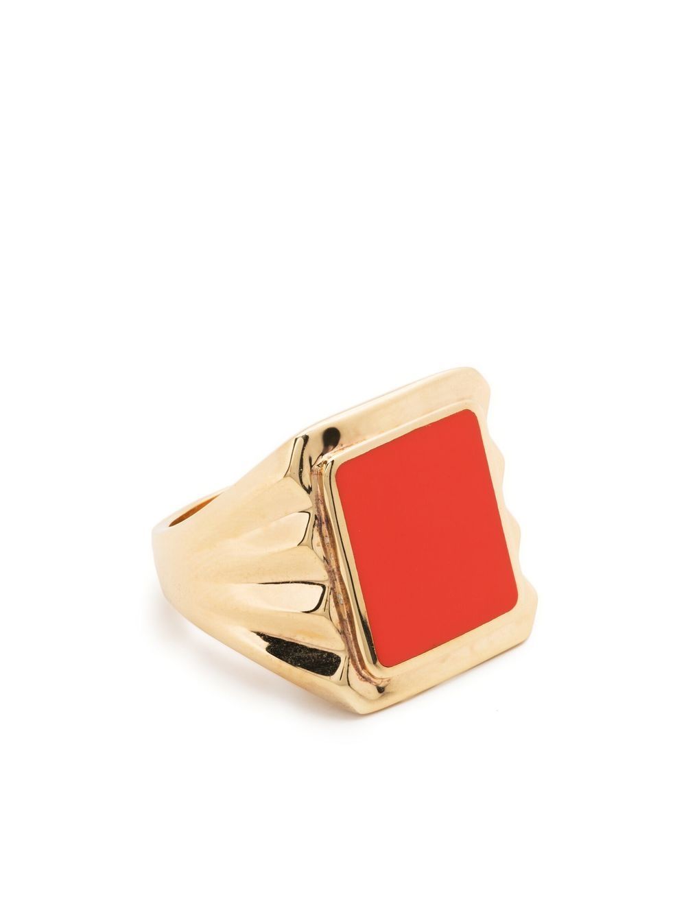 Bottega Veneta Square Signet Ring In Gold